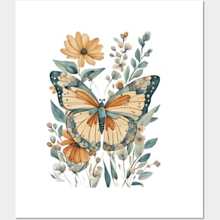 Butterfly Flowers Posters and Art